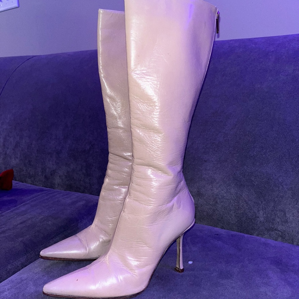 Jimmy choo patten leather boots